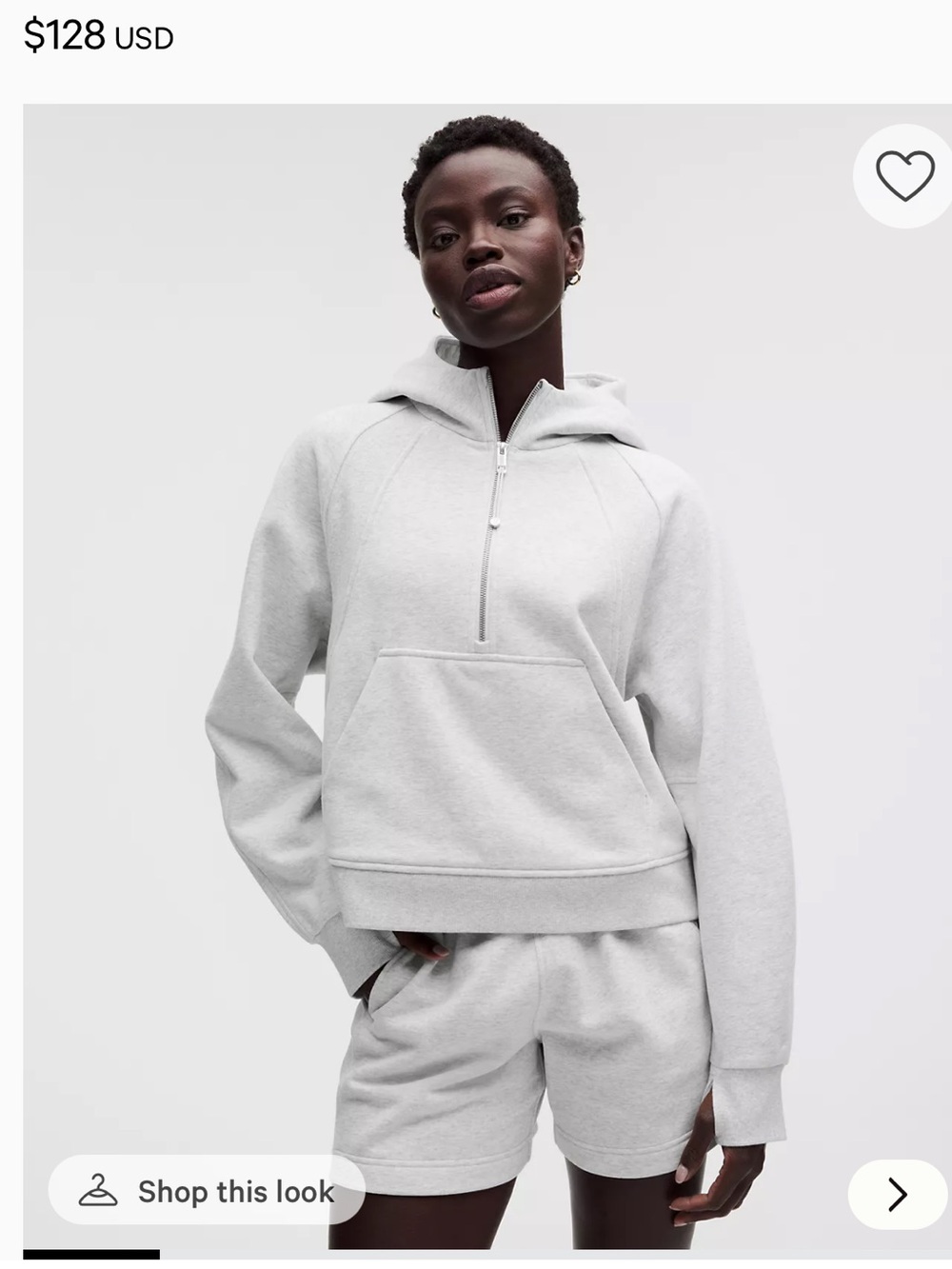 lululemon athletica Scuba Hoodie Light Heathered Core Ultra Light Gray Half-Zip